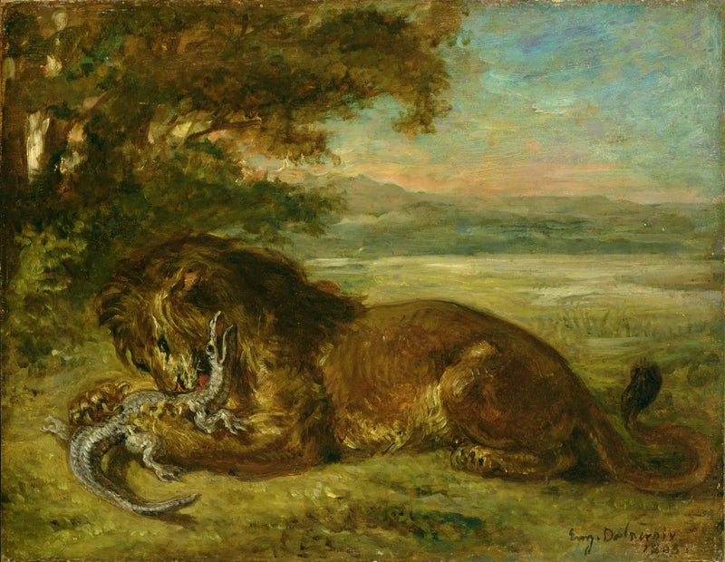 Aslan ve Kaimen - Eugène Delacroix