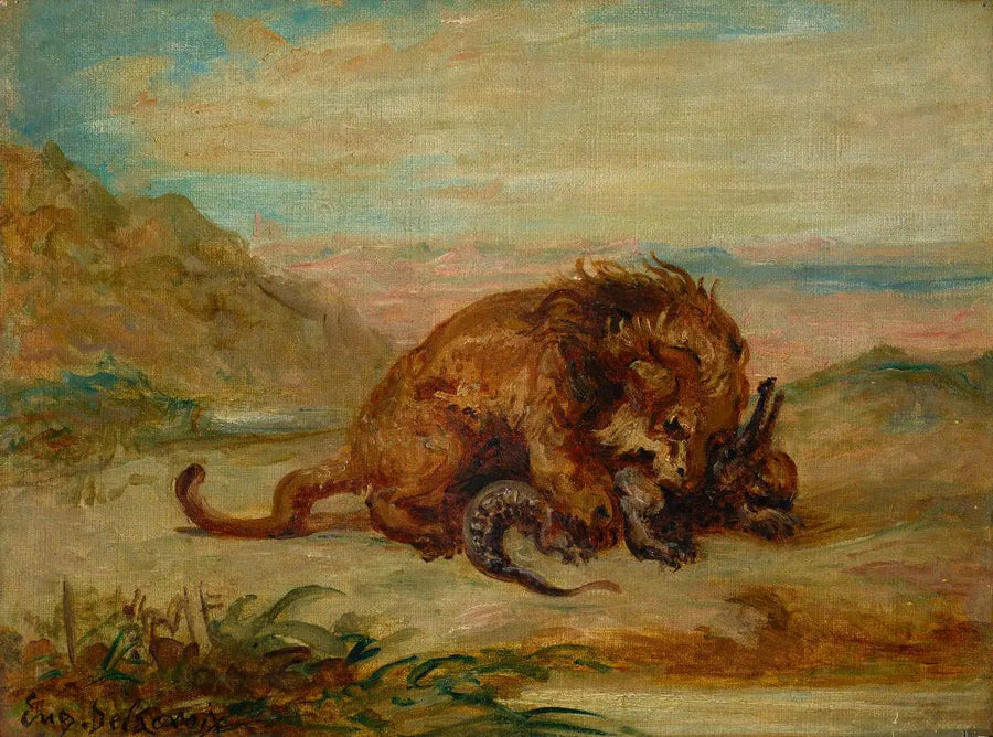 Aslan ve Timsah - Eugène Delacroix
