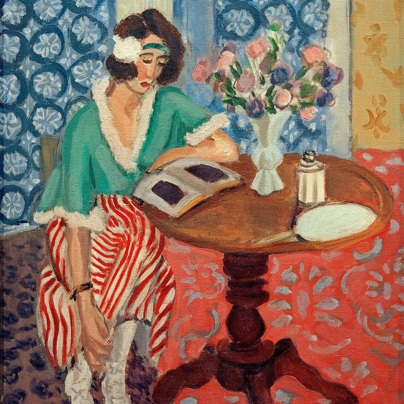 Yan sehpa üzerindeki okuma lambası - Henri Matisse