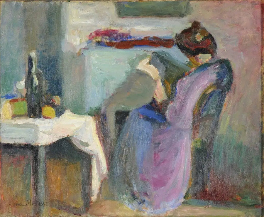 Mor elbiseli okur - Henri Matisse