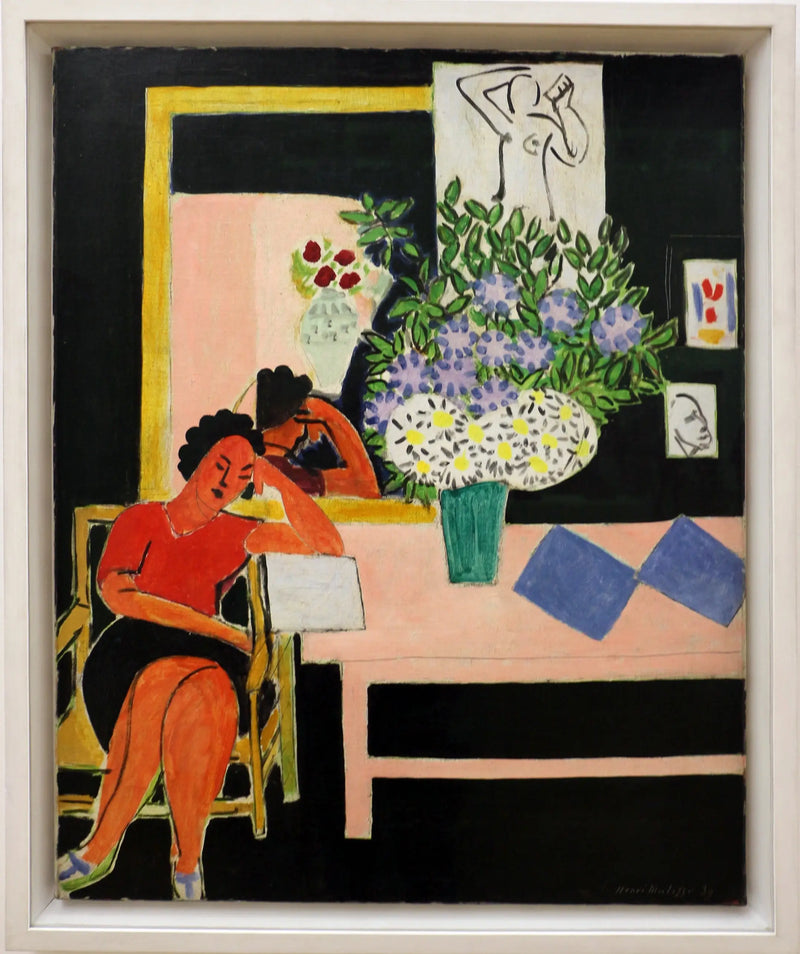 Siyah arka planda okuyan - Henri Matisse