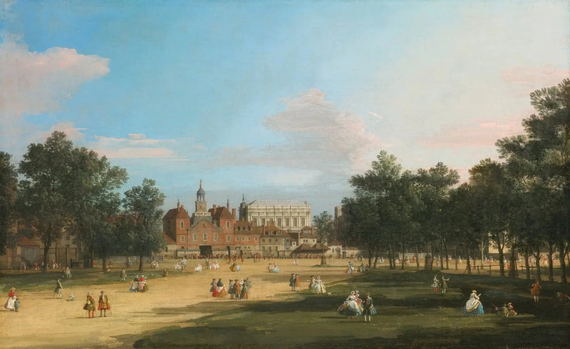 Londra: Eski Horse Guards binası ve Banqueting Hall, St James's Park'tan - Canaletto