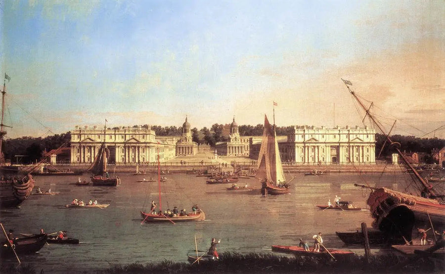 Londra: Greenwich Hastanesi, Kuzey Nehir kıyısından - Canaletto
