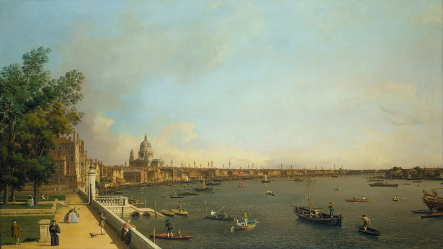 Londra: Somerset House Terası'ndan Thames Nehri ve City - Canaletto