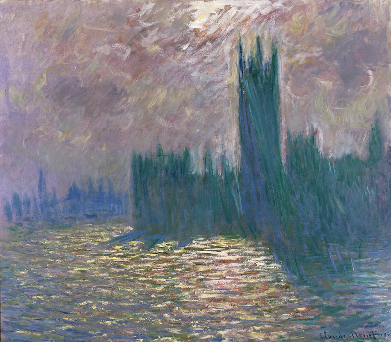 Londra, Parlamento, Thames Nehri Üzerindeki Yansımalar - Claude Monet