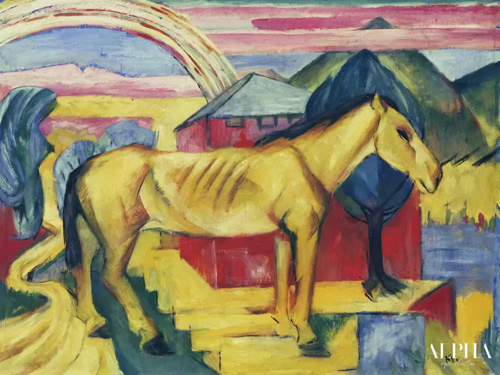 Long cheval jaune - Franz Marc - Reproductions de tableaux et peintures haut de gamme