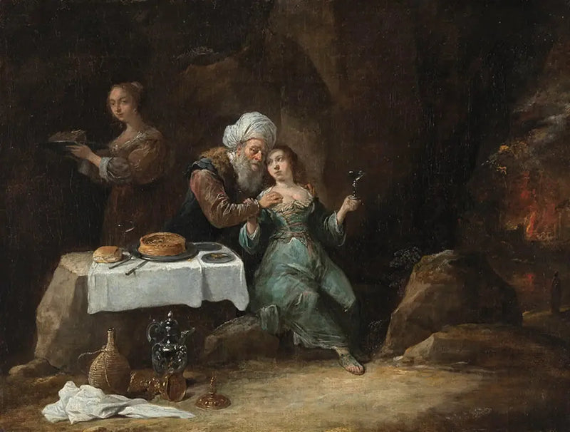 Kızlarıyla Sarhoş Olan Adam (Yaratılış 19:33) - David Teniers genç