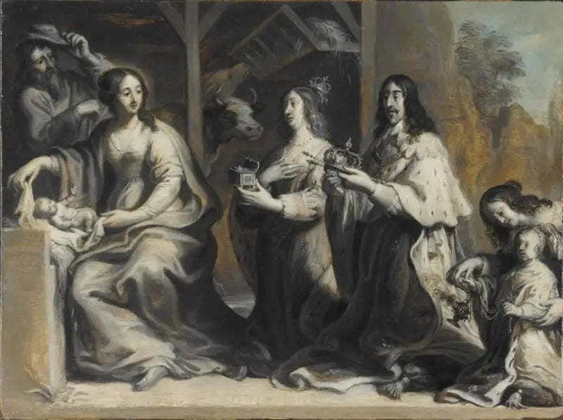 Louis XIII ve Anne of Austria, Doğuş sırasında Meryem Ana'ya Krallığı sunarken - Juste d'Egmont