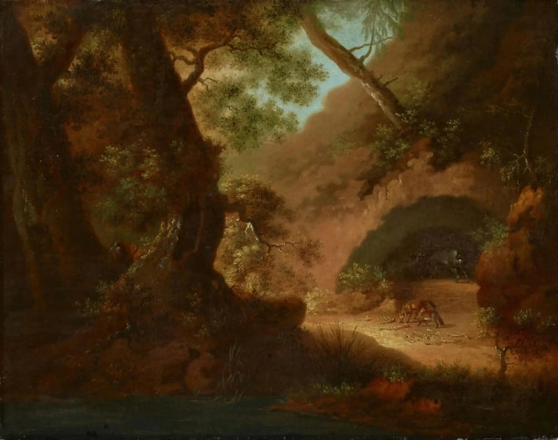 Bir Mağaranın Önündeki Ormanda Kurtlar - Caspar David Friedrich