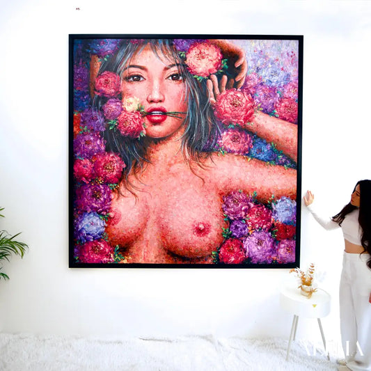 Love in Bloom – Kesorn | 200 x 200 cm Reproductions de tableaux à la peinture à l’huile