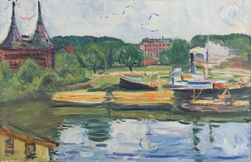 Holstentor ile Lübeck - Edvard Munch