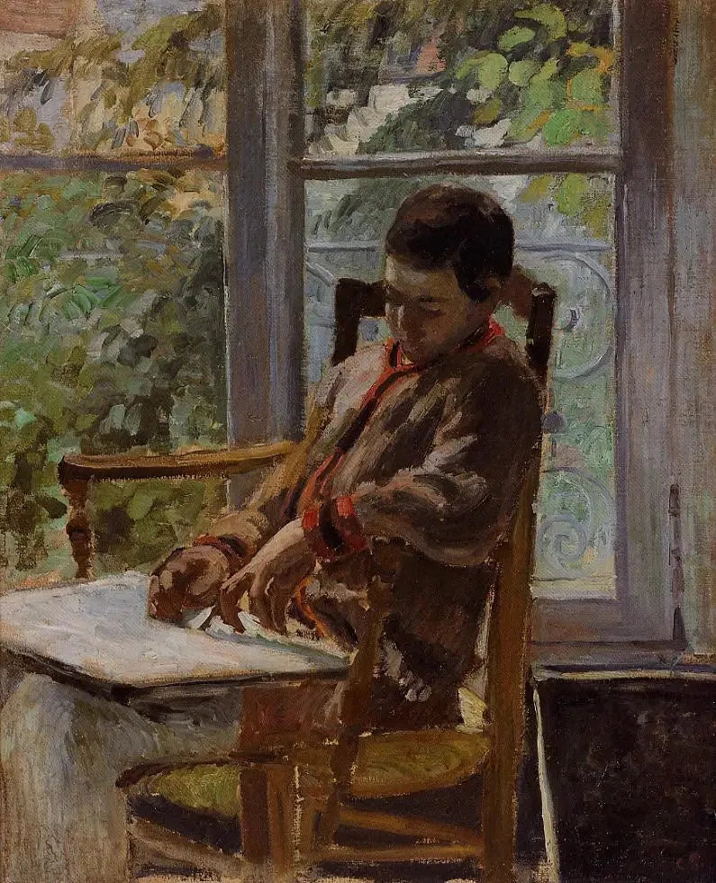 Lucien Pissarro iç mekanda - Camille Pissarro