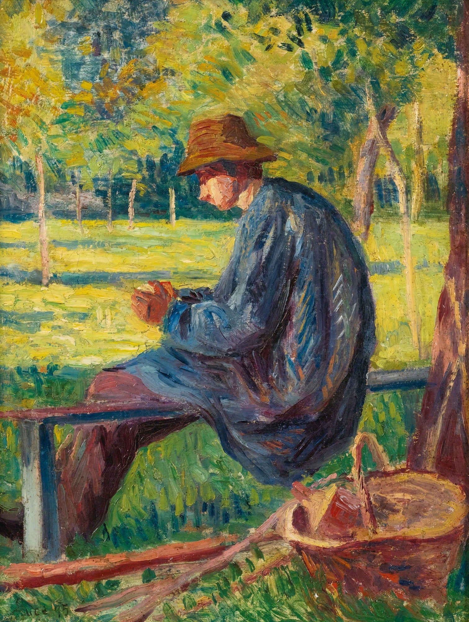 Ludovic Rodo Pissarro dans le Jardin de son père à Eragny - Maximilien Luce