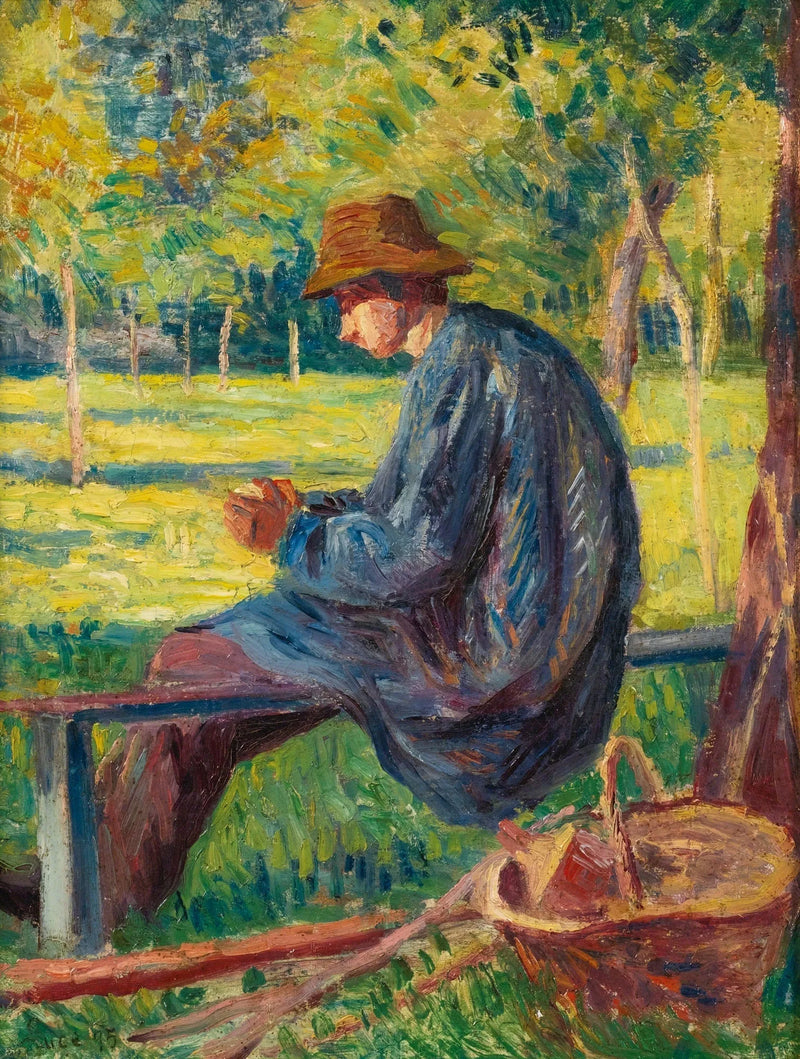 Ludovic Rodo Pissarro'nun Eragny'deki babasının bahçesindeki resmi - Maximilien Luce