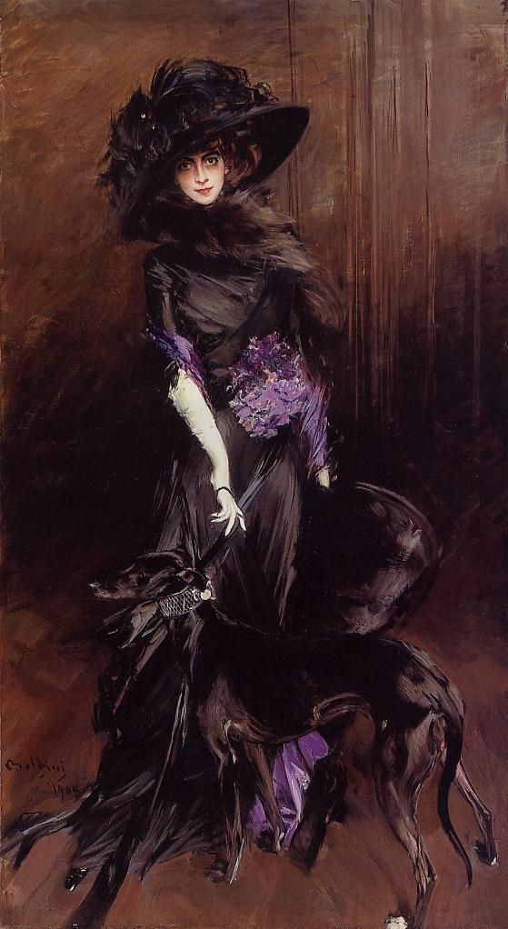 Luisa Casati (1881-1957) ile bir çoban köpeği - Giovanni Boldini