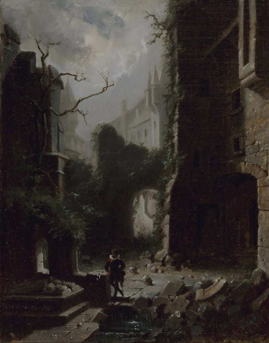Ruines d’un château au clair de lune – Carl Spitzweg