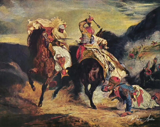 Lutte du Giaur avec le Pascha - Eugène Delacroix - Reproductions de tableaux et peintures haut de gamme