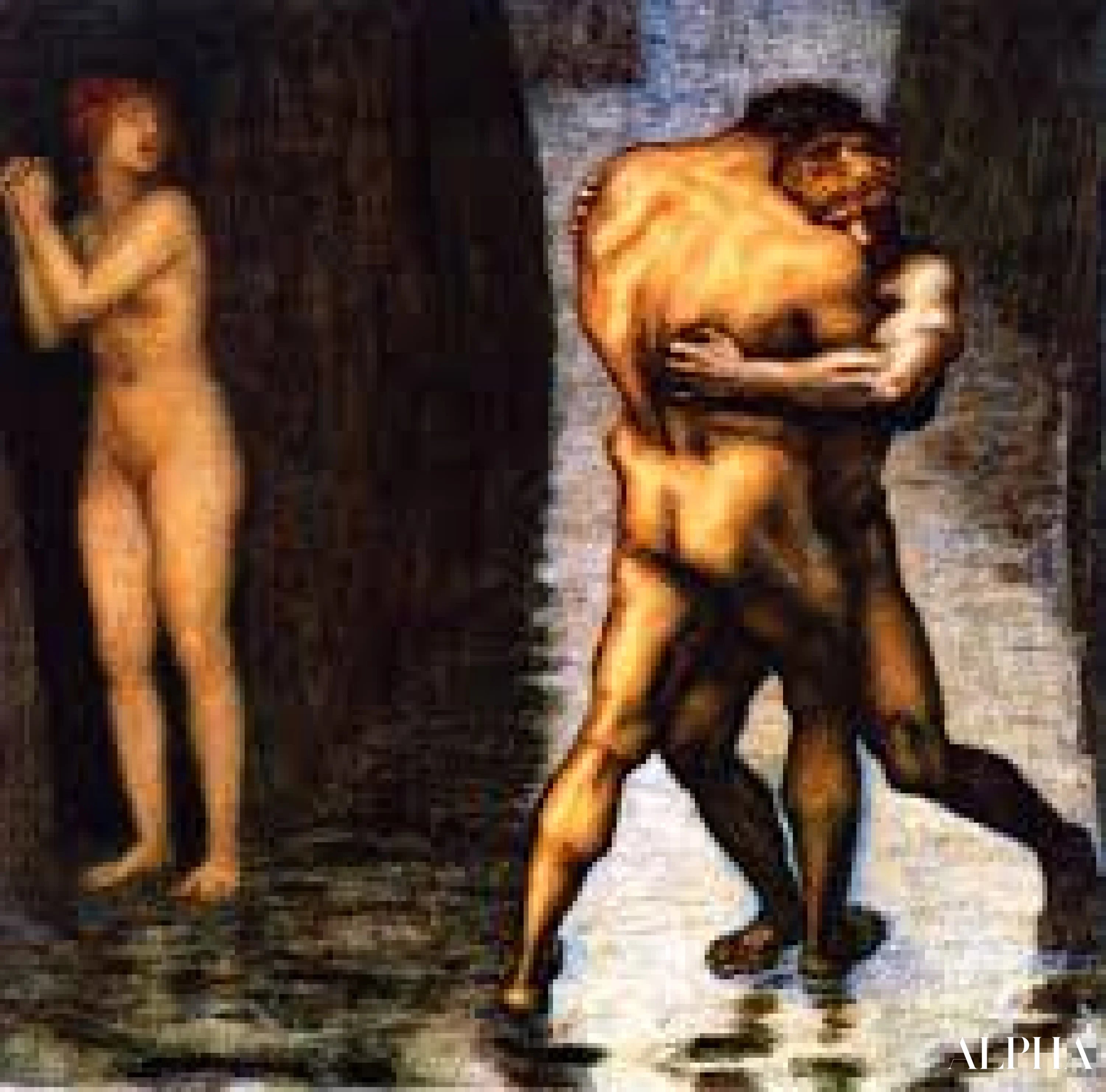 Reproduction du tableau « Lutte pour la Femme - Franz Von Stuck » par Alpha Reproduction en peinture à l’huile