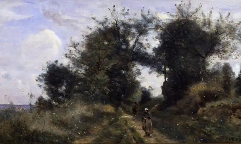 Luzancy. Eski Yol - Jean-Baptiste Camille Corot