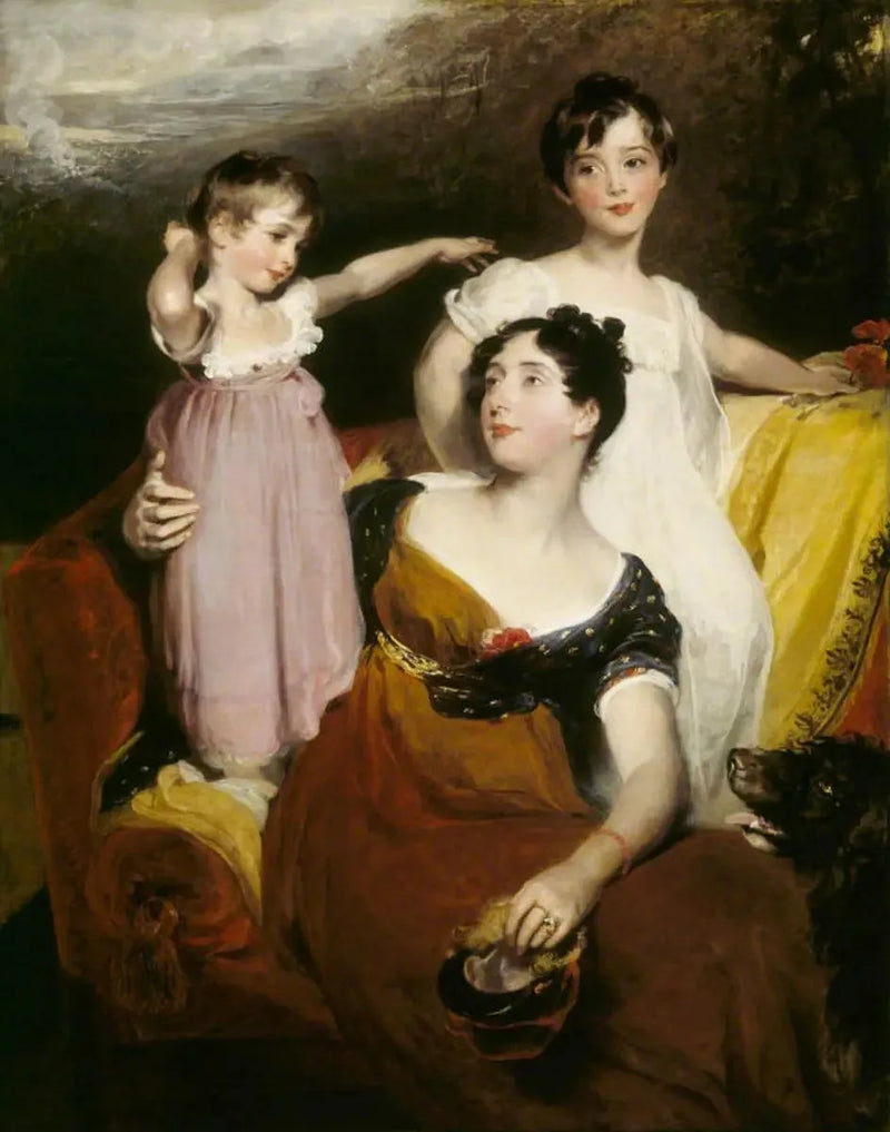 Lydia Elizabeth Hoare, Lady Acland (1786-1856) ile iki oğlu Thomas, daha sonra 11. Bt (1809-1898) ve Arthur (1811-1857) - Thomas Lawrence