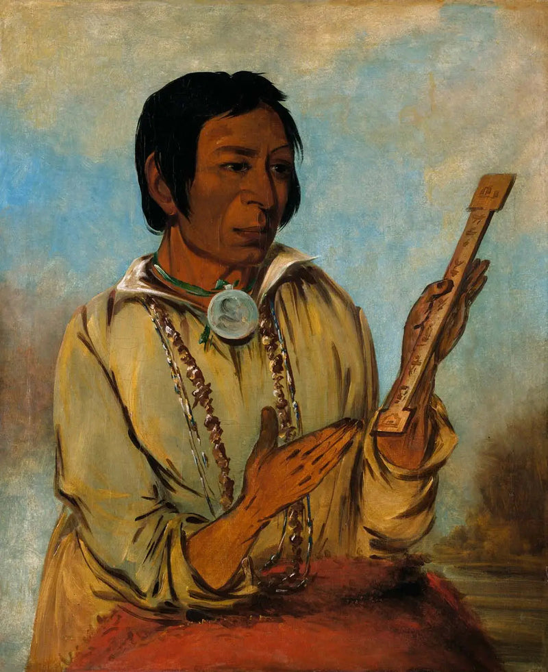 Ma-shée-na, Elk's Horns, bir yardımcı - George Catlin