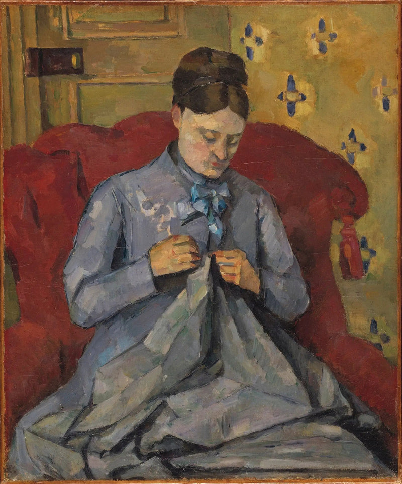 Madame Cézanne dikiş yaparken - Paul Cézanne