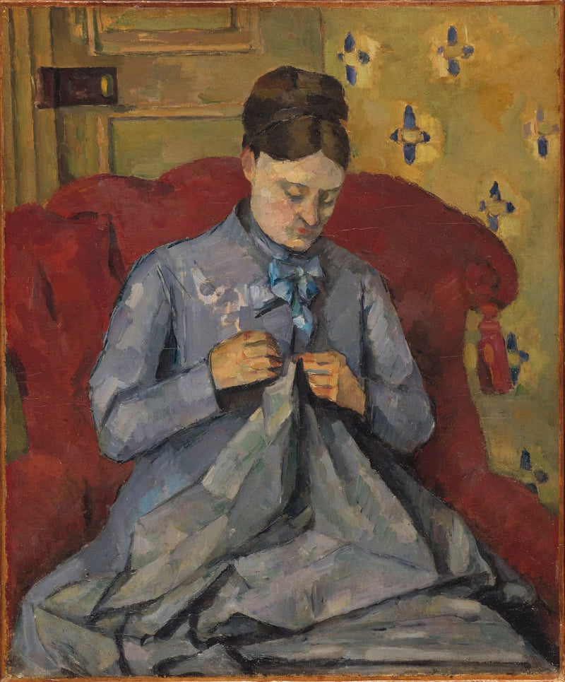 Madame Cézanne dikiş yaparken - Paul Cézanne