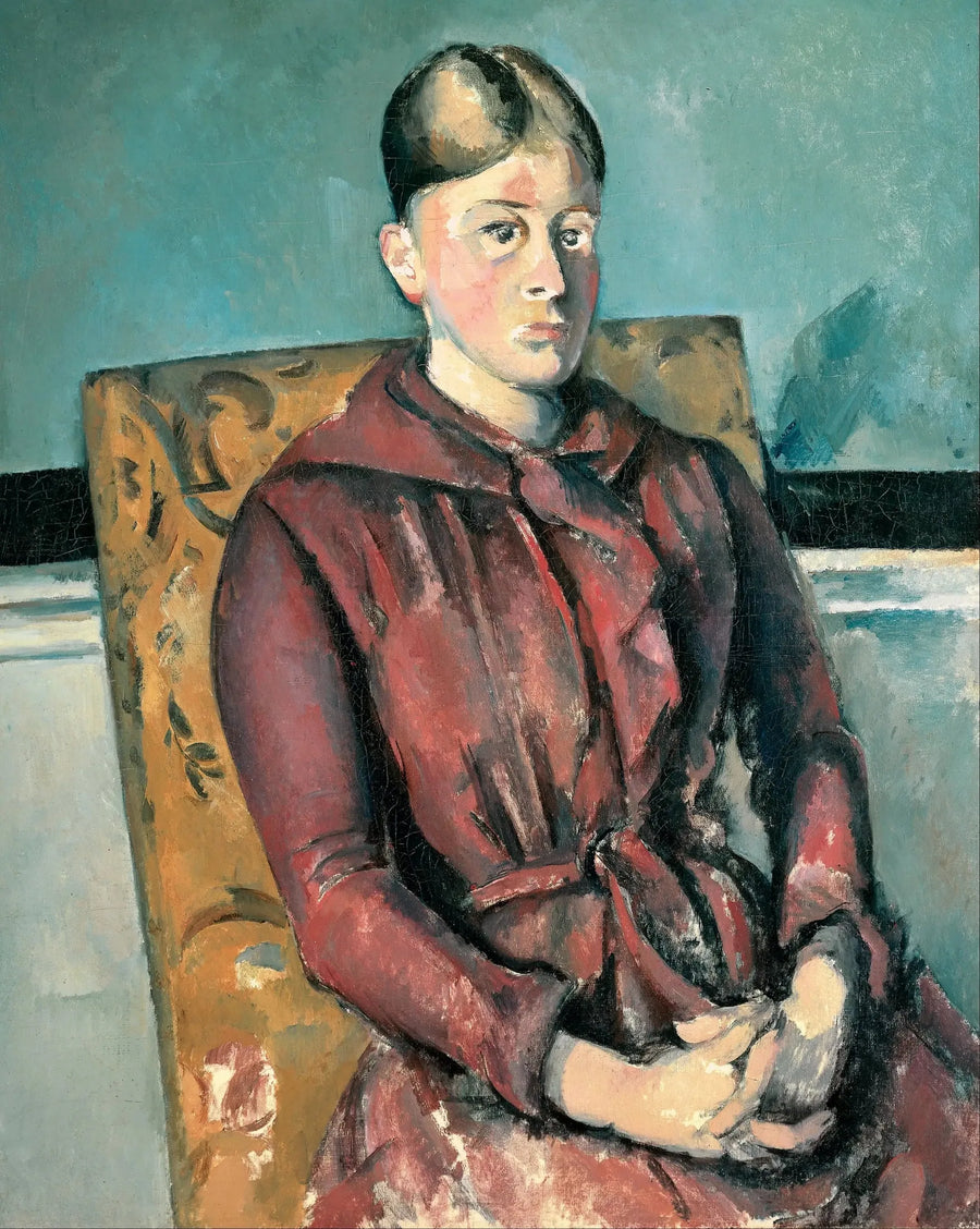 Sarı bir koltukta Madame Cézanne - Paul Cézanne