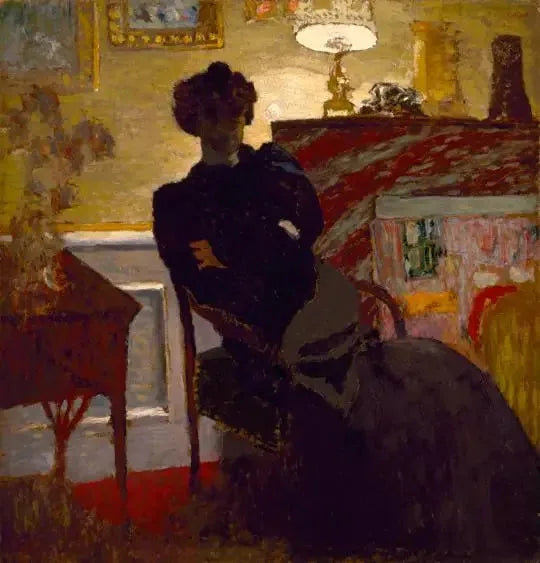 Madame Hessel lambanın altında oturuyor - Édouard Vuillard