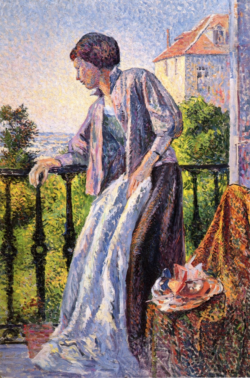Madame Luce sur le balcon - Maximilien Luce