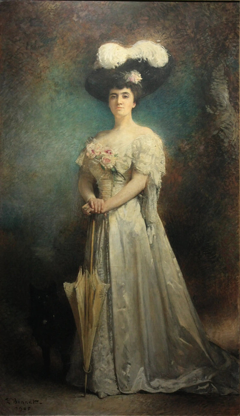 Madame Maurice Pascal ve köpeği Tiny - Léon Bonnat