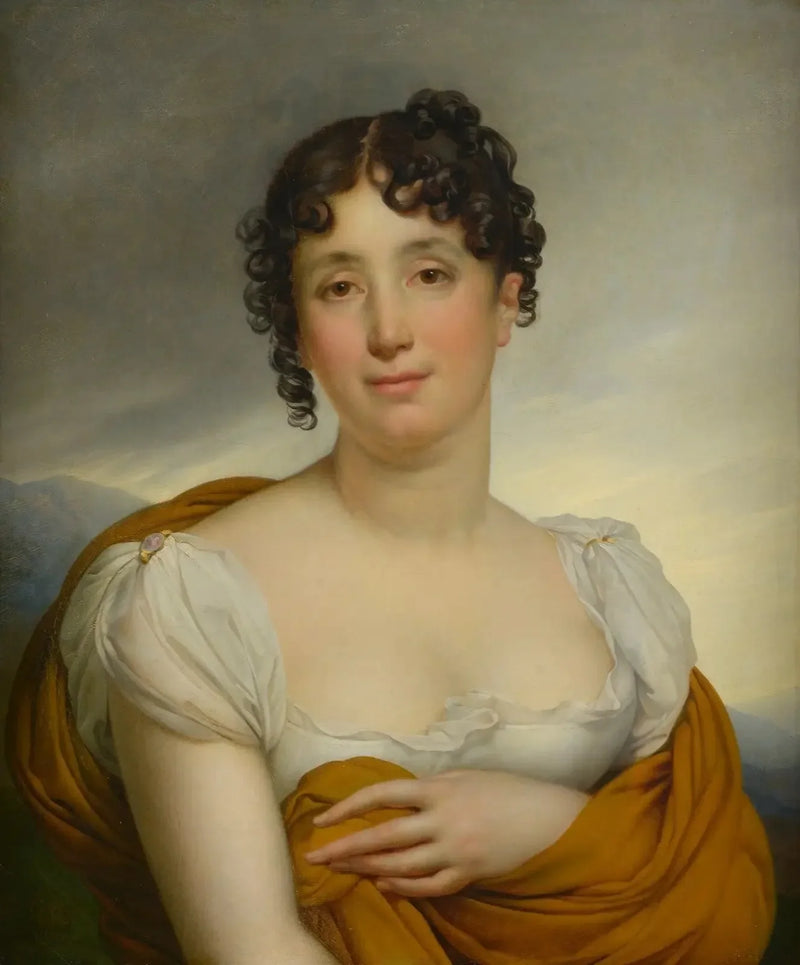Madame Merlin Sarı Şal ile - Anne-Louis Girodet