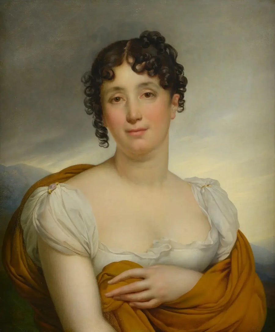 Madame Merlin Sarı Şal ile - Anne-Louis Girodet