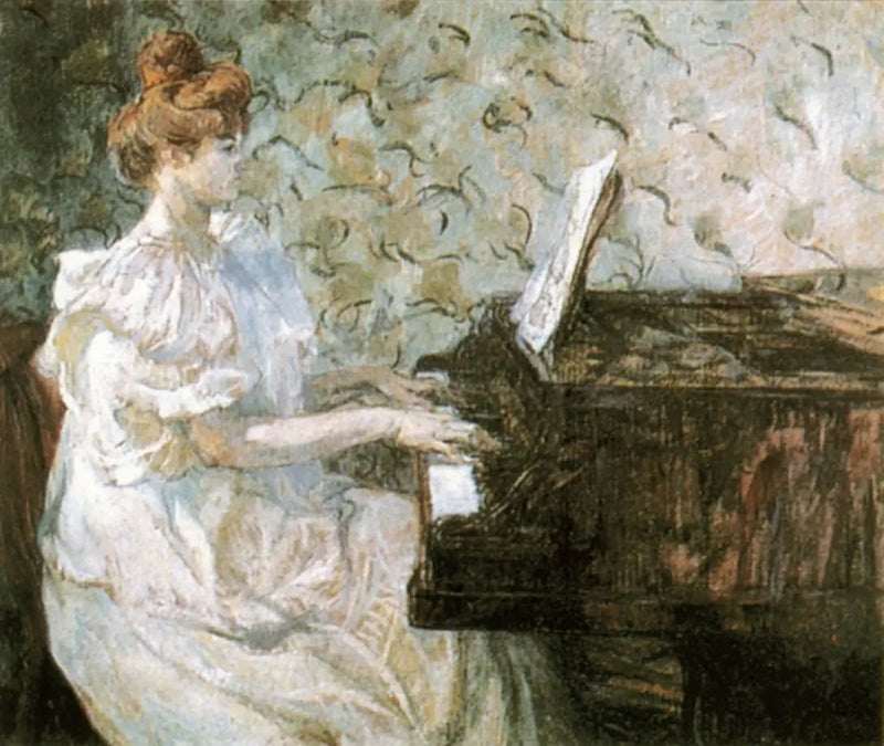 Piyano Başında Madame Misia Natanson - Henri de Toulouse-Lautrec