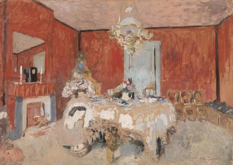 Madame Vuillard Villerville'deki yemek odasında - Édouard Vuillard