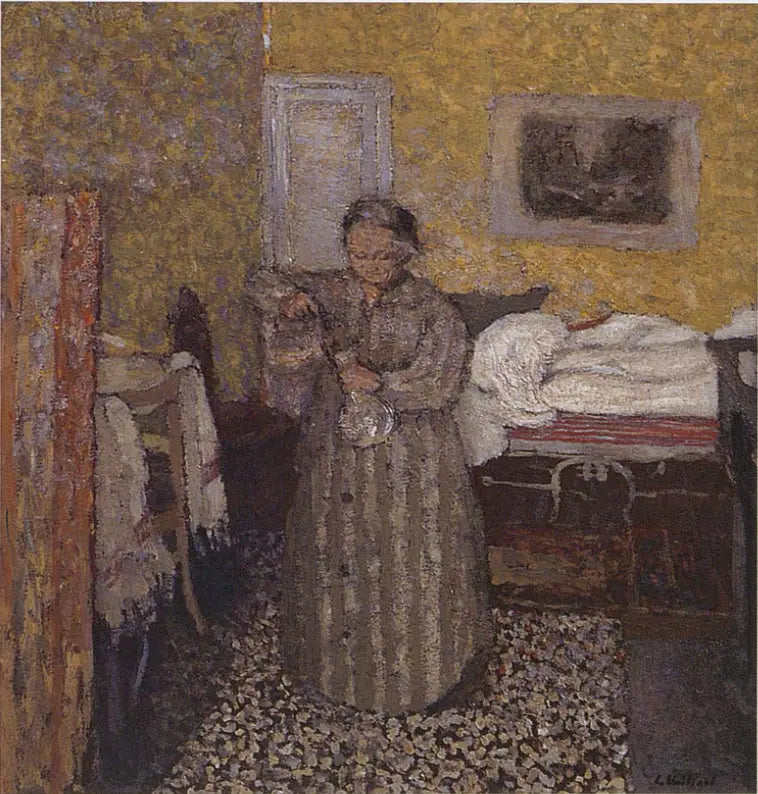 Madame Vuillard bir sürahi dolduruyor - Édouard Vuillard