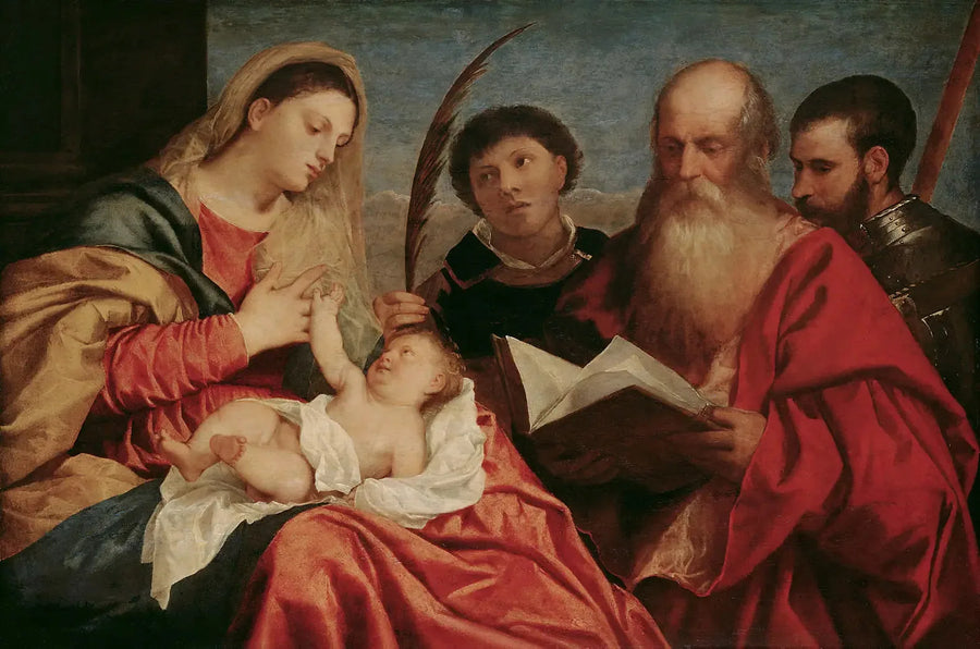 Azizlerle birlikte Madone - Titian