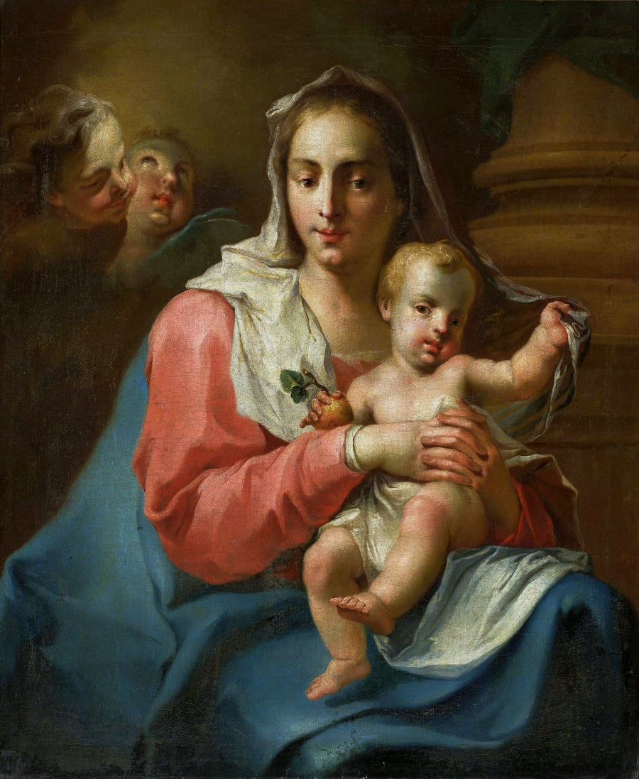 Madone ve Çocuk İki Meleğinle - Giovanni Battista Pittoni