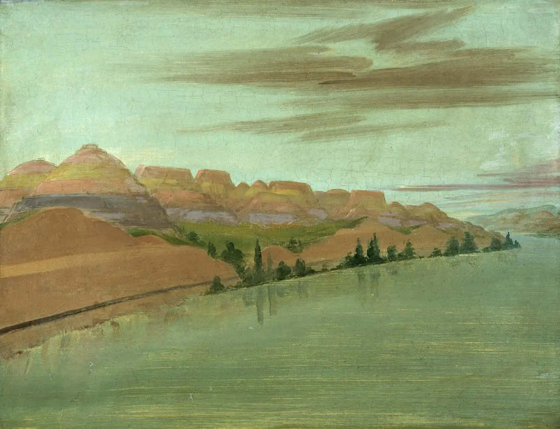 Muhteşem kiliseler kayalıkları, Saint-Louis'in 1900 mil üzerinde - George Catlin