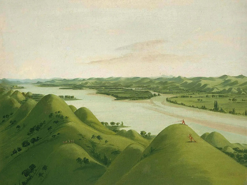 Poncasların üzerinde muhteşem çayırlar, Saint-Louis'in 1050 mil üzerinde - George Catlin