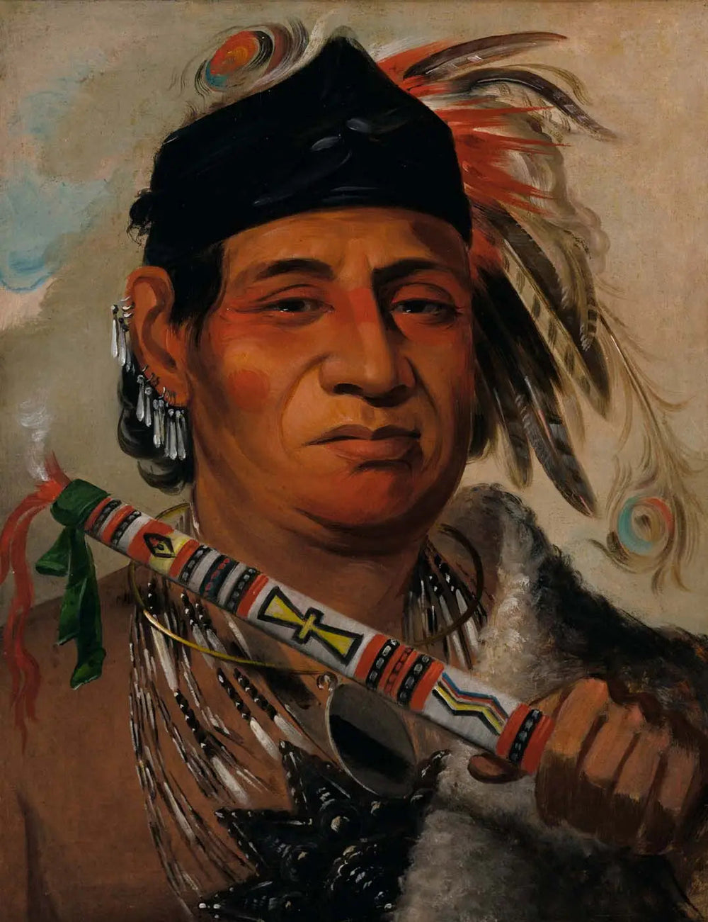 Mah-kée-mee-teuv Grizzly Bear chef de la tribu - George Catlin - Alpha Reproduction
