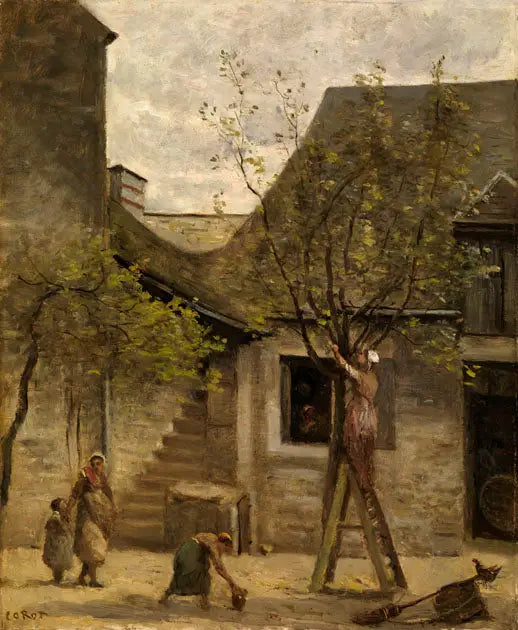 Fontainebleau'daki Köylü Evi - Jean-Baptiste Camille Corot