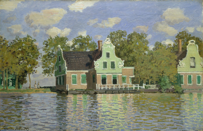 Zaan W185 kıyısındaki evler - Claude Monet