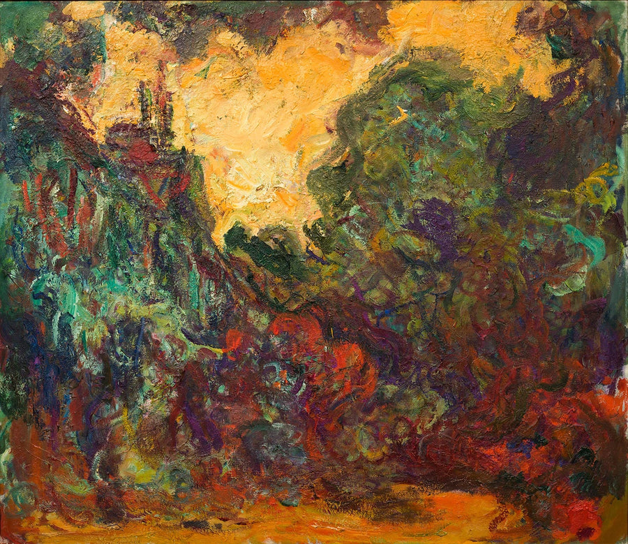 Gül bahçesinden ev manzarası - Claude Monet