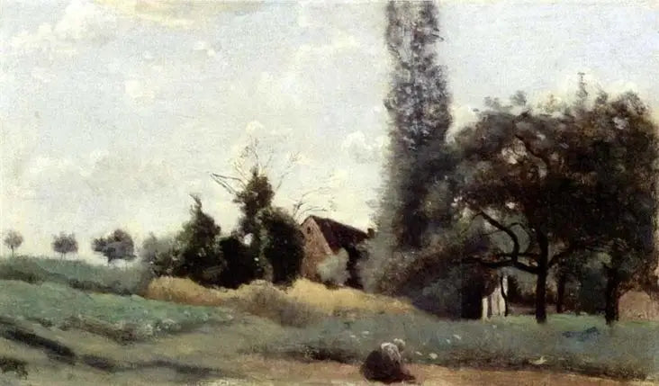 Marcoussis'teki Evler - Jean-Baptiste Camille Corot