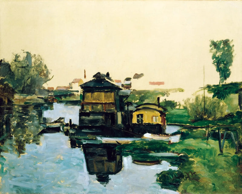 Bir Nehir Üzerindeki Yüzen Evler - Paul Cézanne