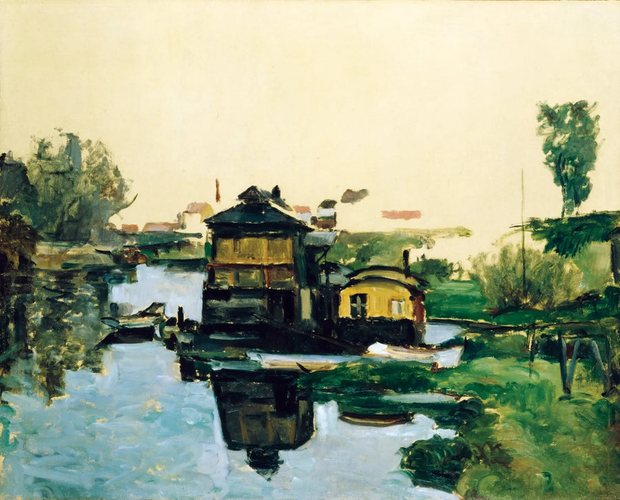 Bir Nehir Üzerindeki Yüzen Evler - Paul Cézanne