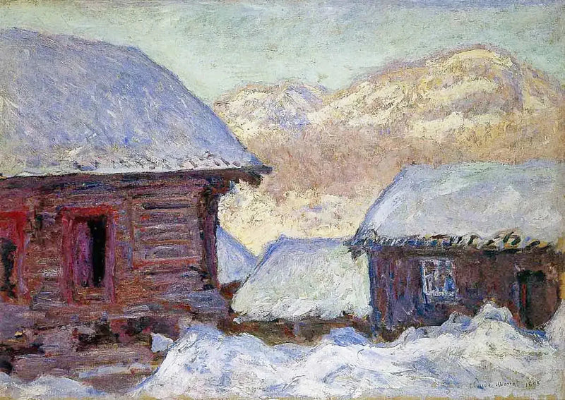 Karda Evler ve Kolsaas Dağı - Claude Monet