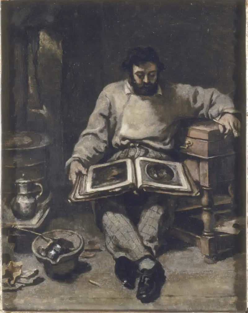 Marc Trapadoux bir gravür kitabını inceliyor - Gustave Courbet
