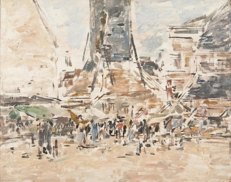 Honfleur'deki Sainte-Catherine Pazarı - Eugène Boudin